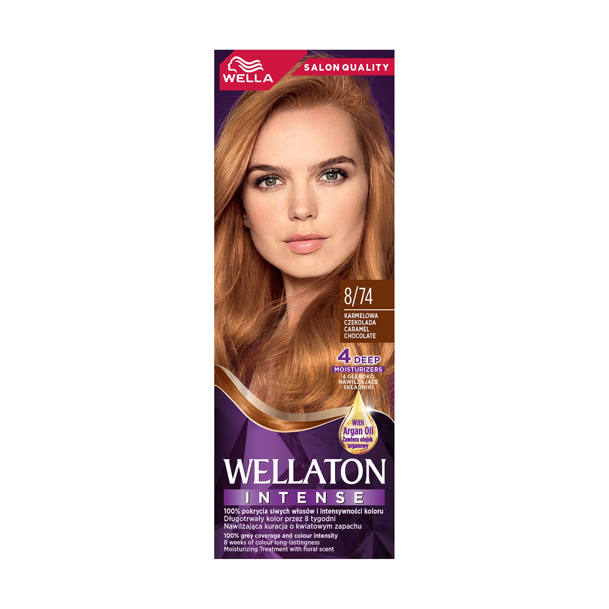 Інтенсивна крем-фарба для волосся WELLA Wellaton Intense Color Cream 8/74 Шоколад з карамеллю, 110 мл